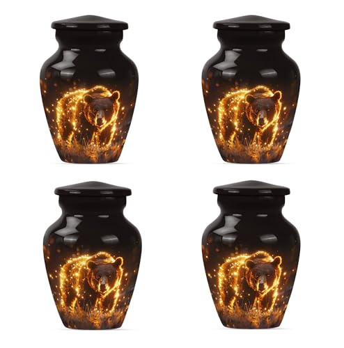 Image of Bear Urn - Cremation Keepsakes for Ashes - Cremation Urn Human Ashes - Burial Urns for Adult Human Ashes - Cremation Urns for Adult Ashes Women - Decorative Urns (3 inch Pack of 4)