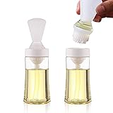 LELE LIFE Squeeze Type Silicone Oil Brush and Bottle, 2Pack, Silicone Basting Pastry Brush Silicone...