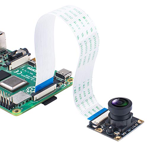 Smraza Raspberry Pi 4 Camera Module 5 Megapixels 1080P Ov5647 Sensor Adjustable Focus Wide Angle Fish-Eye Camera Lenses Webcam Video For Raspberry Pi 4 Model B/Pi 3 B+, 3 B, 2 B, Zero #TOP7