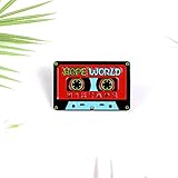  QISKAII Red Cartoon Tape Brosche Rekorder Alten Ausdruck CD Schraubendreher Hope World HIXTAPEZI Rucksack Stoff Revers Pin Schmuck Souvenir