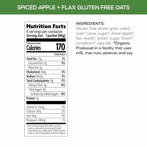 Image of Nature's Path Organic Spiced Apple + Flax Oatmeal, 11.3 oz (Pack of 6)