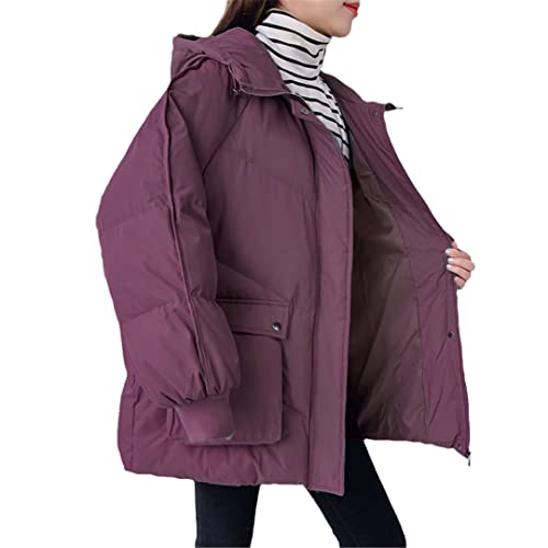 Parka à capuche femme ample violette M idéale pour les matins froids