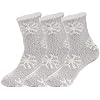 BambooMN Soft Warm Cozy Fuzzy Snowflake Socks, Variety of Color Options