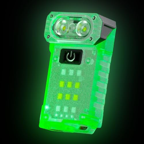 Llavero de luz, pequeña linterna de bolsillo recargable, portátil, multifuncional, con clip magnético giratorio, llavero de iluminación para llevar a diario, advertencia de seguridad, camping