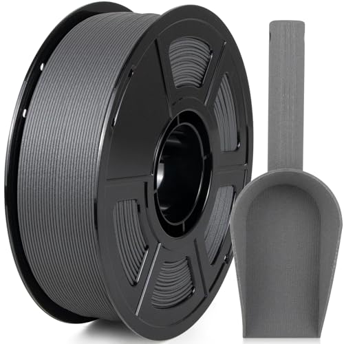 IEMAI Glass Fiber ABS Filament 1.75mm Matte Gray 1KG, Enhanced-Stiffness ABS-GF 3D Printer Filament Heat & Chemical Resistant, High Dimensional Stability & Low Warpage