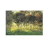 Impression sur toile The Promenade at Argenteuil, Soleil Couchant - Monet - Art mural moderne - 20 x 30 cm