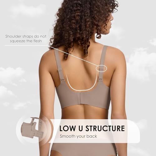 Image of Seamless Wireless Bra for Women with Support - No Underwire Full Coverage Push Up Comfort Bras - Back Fat Smoothing Bralette