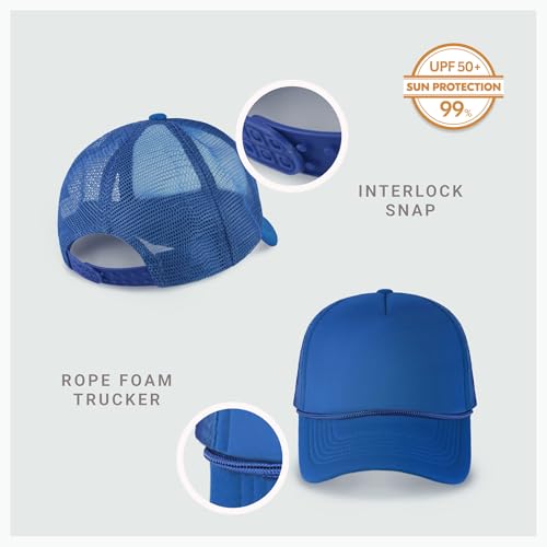 Image of CHOK.LIDS Classic Foam Trucker Hat Summer Mesh Rope Cap Solid Two Toned Blank Hat Mens Womens Adjustable Strap Light Weight