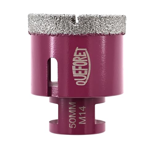 QUEFORET Broca de Diamante 50mm x M14 - Corona para Porcelánico Azulejos Cerámica Mármol Granito para Amoladora Angular