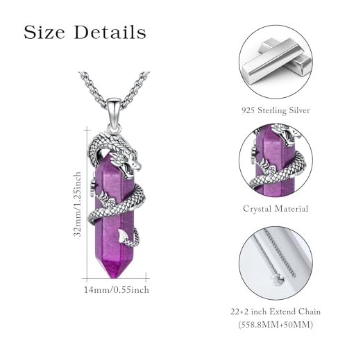 Collier dragon améthyste en argent pour affirmer votre style au quotidien