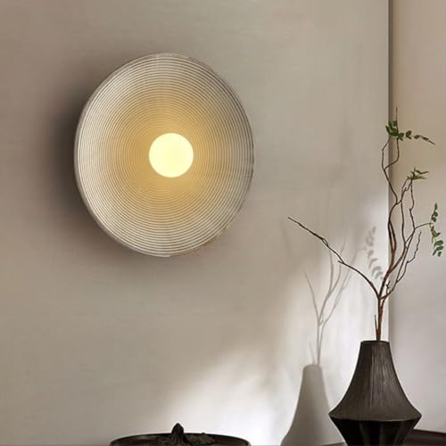 Image of Retro Japanese Wall Sconce Set of 2 Wabi Sabi Wall Art Lamp Bronze Resin Indoor Decor Wall Lamps LED Vintage Wall Sconces for Hallway Bedroom Bedside Living Room Porch