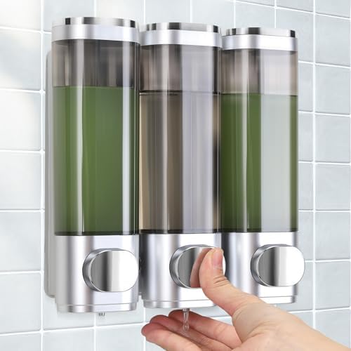 Soap Dispenser for Wall, Shower Gel Dispenser, Set of 3 Soap Disp...