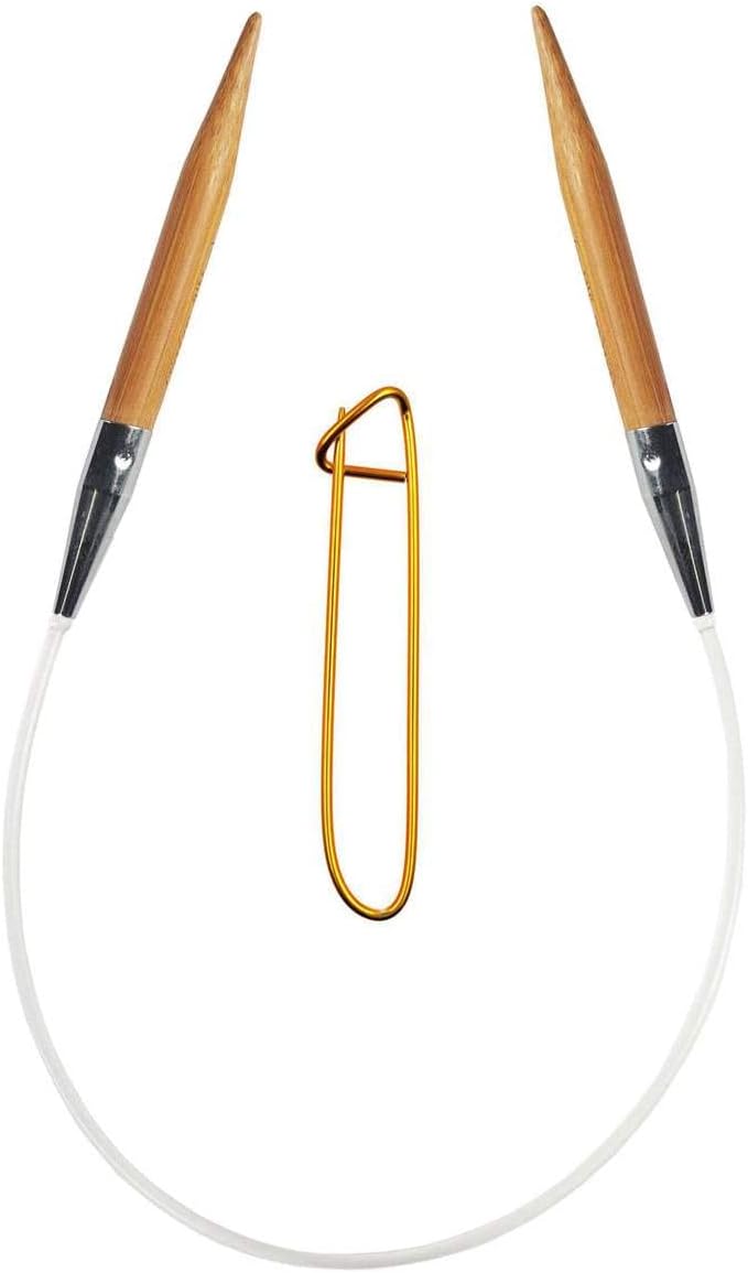 Bamboo Patina 9 inch (23cm) Circular Knitting Needles US Size 6 (4mm) 2009-6 with Stitch Holder