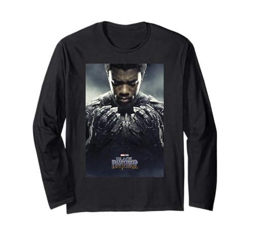 Image of Marvel Black Panther Avengers T'Challa Poster Long Sleeve T-Shirt