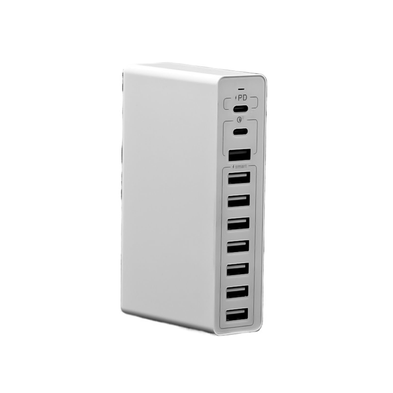 VChics Tipo estación de Carga rápida del Cargador de 65W 10 USB de C PD 20w MAX 60W for teléfonos móviles con Puertos múltiples(65W 10 Port White)