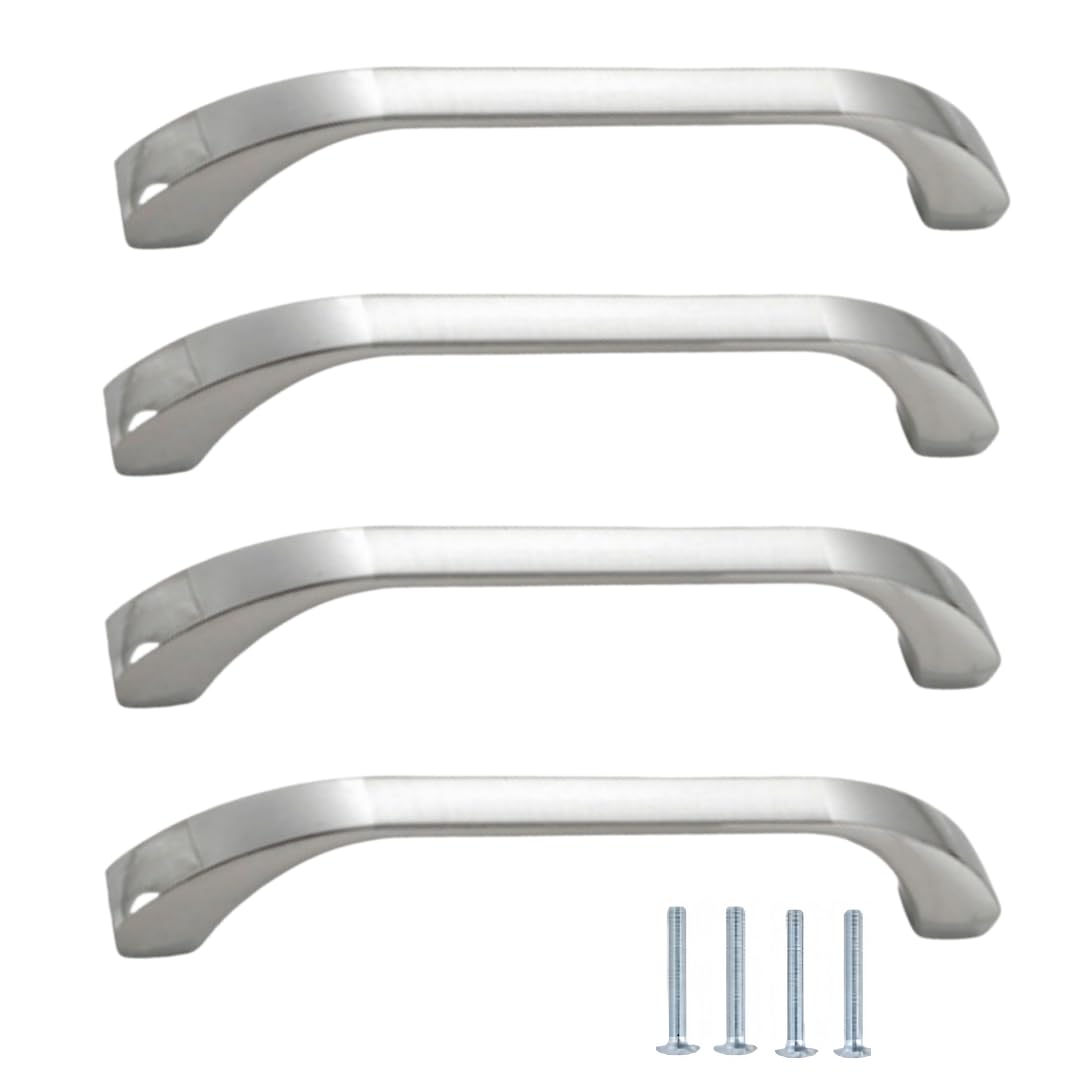 Nlqcsxwep Brushed Silver-96Mm Zinc Alloy Cabinet Bow Handle, Aluminum Alloy Cabinet Drawer Wardrobe Door Handles 4 Pcs Multicolor 96Mm-128Mm(Brushed Silver-96Mm)