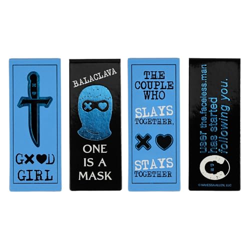 Conquest Journals Lights Out Magnetic Bookmarks 4-Pack Book Markers Bookish Page Clips with Magnets Spicy Dark Romance Designs Gifts for Readers Officially Licensed Navessa Allen Collection