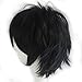 Benehair Short Cosplay Wigs Unisex Short Spiky Layered Anime Cosplay Wigs Fluffy Fashion Black Wiglets for Men Women Cosplayer Synthetic Straight for Halloween Party