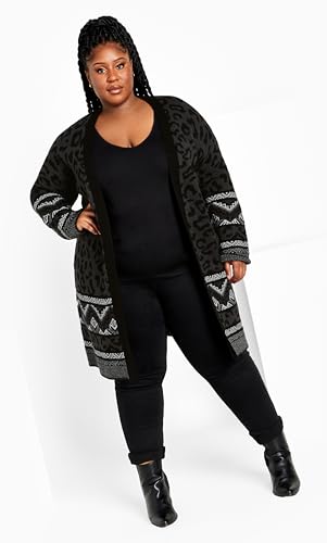Image of Zim and Zoe Women's Zim&Zoe Plus Size Coatigan Lori Animal