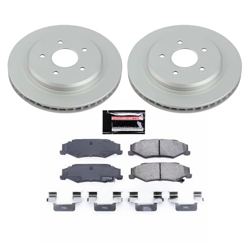 Image of PowerStop Rear Brake Kit for Cadillac XLR 2004-09 | Chevrolet Corvette 1997-13 - Fully-Coated Disc Rotors with Z17 Ceramic Brake Pads Replacement, CRK1563