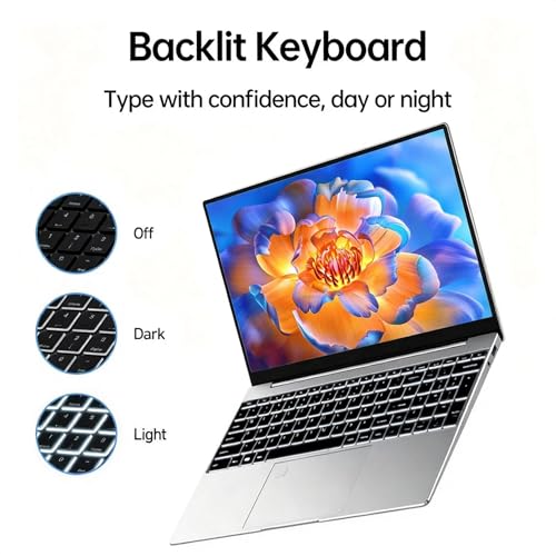 Image of 2026 New 15.6'' Laptop, Intel Core i3-6100U (3.4GHz), 16GB RAM, 1TB SSD, Win 11 Pro, 1080p FHD Display, Backlit Keyboard, Fingerprint, WiFi5, BT5, Webcam, Mini-HDMI, USB3.2 Gen1, TF Card Slot