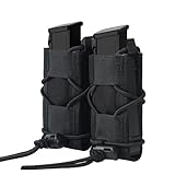 Pistol Double Magazine Holster, Double 9mm Mag Pouch,Wrap Belt Holder for 9MM/Glock/Single/Dual Stack Gun Magazines Pouches