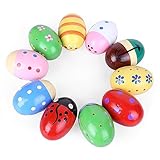 VGEBY Maracas Eierstreuer, Musikspielzeug aus Holz, Leicht und Tragbar, für Kinderaufführungen und Musikunterricht