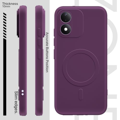 Image of Outlouders Back Cover for Redmi Note 17 5G | Soft Matte Silicone | Magnetic-Safe Logo Design (Magnetic-Safe Not Compatible) | Shockproof | Protective Bumper Case (Purple)