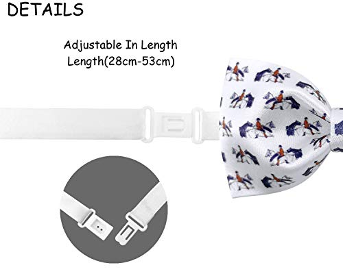 Image of GUUNIEE Men's Satin Silk Racehorse Bow Ties Pre-tied Solid Horse Racing Bowtie
