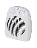 JATA TV78 - Calefactor Baño Eléctrico con Termostato Ajustable, 2000 W, 2 Potencias de Calor y Ventilador, Calentamiento Rápido, Protección Sobrecalentamiento, Asa de transporte