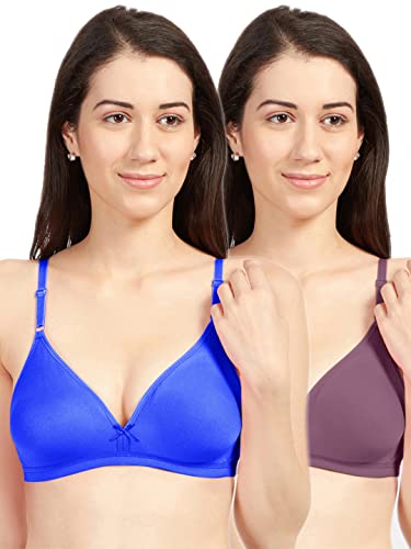Image of SONARI Omania Womens Non-Padded Cotton Polyester Bras - Solid, Non-Wired, Medium Coverage, Hand Washable (Pack of 2)