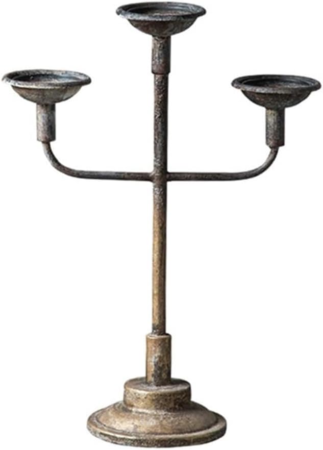 Vintage Metal Candelabra Candle Stand for Wedding, Home Decor, Party Centerpiece, Antique Gold Decorative Candle Holder