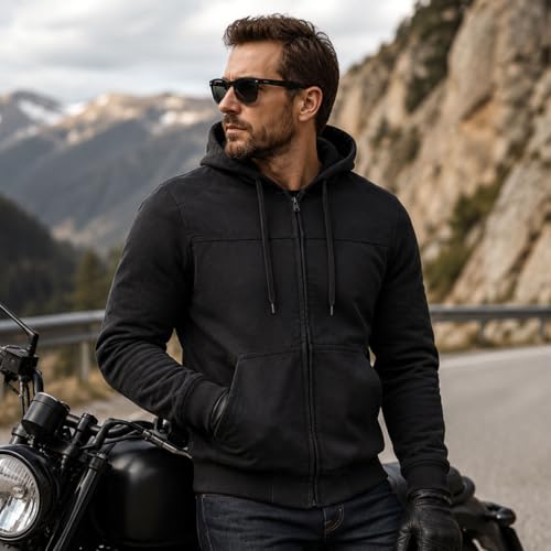 Image of Milwaukee Leather MPM1788 Men's Black CE Approved Armored Hoodie (4X-Large)