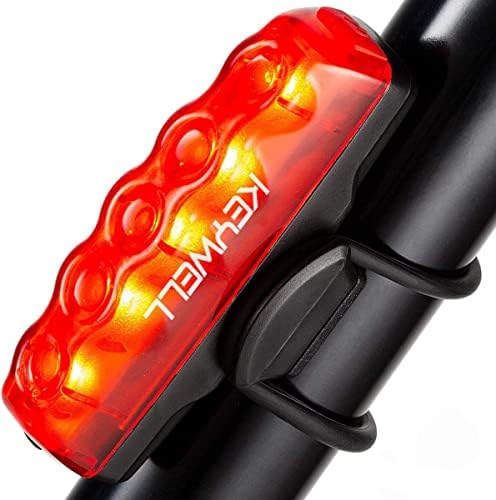 KEYWELL USB Rechargeable Bike Tail Light-Super Bright LED Bicycle Rear Light with Powerful Red Back Light for Cycling Safety Flashlight – Water Resistant