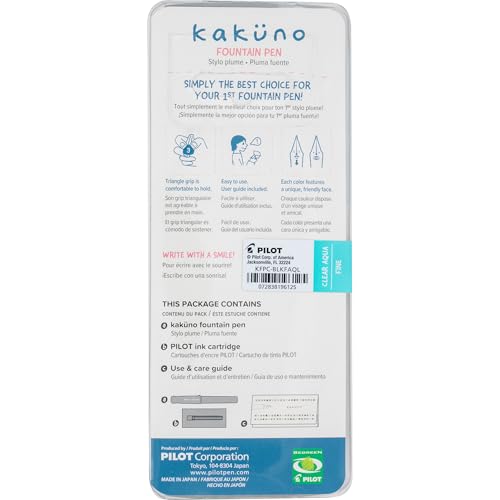 Image of PILOT Kakuno Fountain Pen, Aqua Barrel, Fine Nib