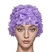 Medifier Lace Vintage Swim cap Floral Petal Retro Style Bathing Caps for Women Rose (Purple)