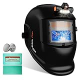 TRQWH Welding Helmet with Light - True Color Auto Darkening Welding Helmets for Men Wide Shade Range