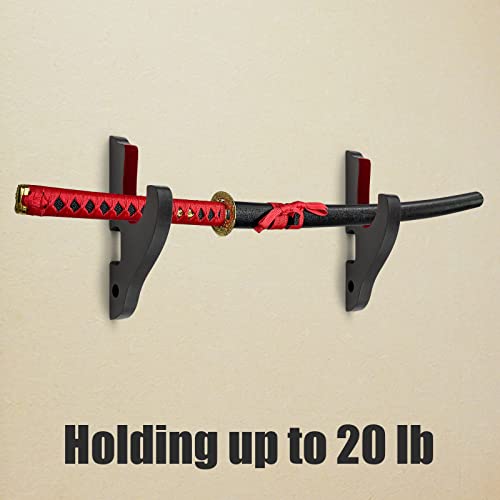 Ekkhysis Sword Holder Wall Mount 1-Tier Velvet Padded Hook Katana Holder Adjustable Display Hanger for Samurai Sword Tanto Rapier Light Saber Cosplay Blade Tanjirou Demon Slayer Weapon Rack… - Thumbnail 3