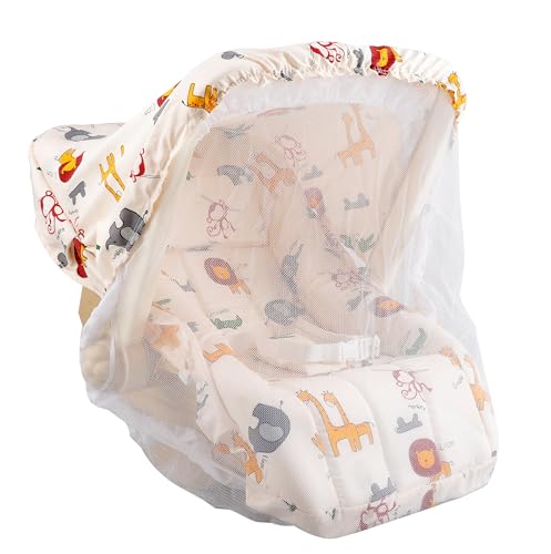 Image of JoyRide CuddleNest Multi-Purpose 5 in 1 DLX Baby Carry Cot & Rocking Chair with Adjustable Handle | Large Canopy | Safety Lap Belt | Anti-Mosquito | Double Cushioned Washable Seat (Beige) 0-18 Months