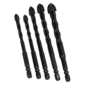 Drilling Bits Tool, Drill Bit 5Pcs for Concrete for Glass for Tile(Black)'