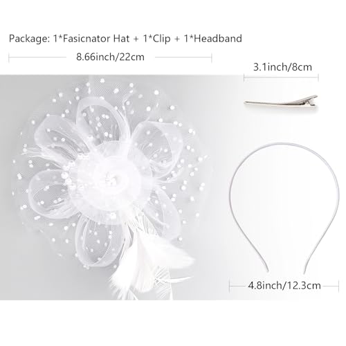 AQOKKA Women Fascinators Hats Flower Fascinators with Headband and Clip Tea Party Headwear for Women and Girls