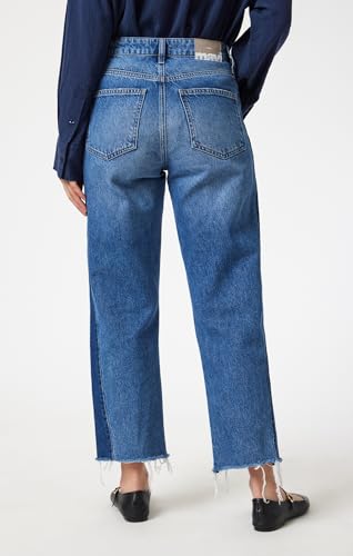Mavi Women's Savannah High Rise Straight Leg Jeans, Mix Blue Blocking, 32x273