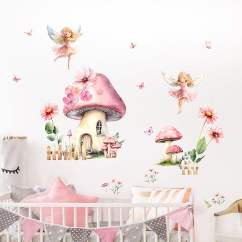 Vinilos decorativos Tanlaby hadas set rosa para pared miniatura 4