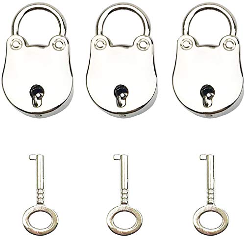 Hyamass 3pcs Vintage Antique Style Mini Bear Head Archaize Padlocks Key Lock with Keys (Silver)