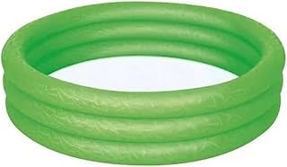 Paddling Pool 114cm wide and 25cm high (Green) - Inflatable 3 Ring Paddling Pool - Outdoor Pool - Garden Pool - Baby Swimming Pool - Baby Sand Pit and Ball Pit - Baby Bath