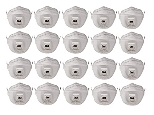 Image of 3M Aura Disposable Respirator 9332A+, FFP3, Non Woven Fabric, Flat Fold Mask, Elastic Headband Anti Air Pollution Respirator (Pack of 20)