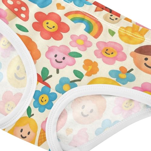 Joisal Playful Cartoon Cute Faces Girls Underwear Toddlers 2t Cotton Little Girl Panties Pattern Kids Undies Briefs4