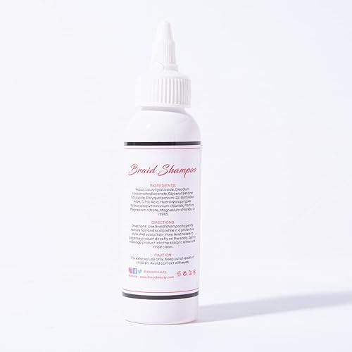 Miniatura 4 de Champú para trenzas, 3.4 fl oz3.5 oz, orgánico, con aroma a vainilla, limpiador del cuero cabelludo, alternativa perfecta para un enjuague ACV, para