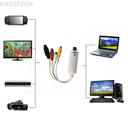 Generic Usb 2.0 Tv Dvd Vhs Video Audio Av Capture For Window8/Linux/Mac White #TOP2