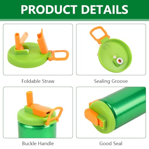 OSDUE Straws Soda Can Covers, Can Lids for Fizzy Drink Soda Can Lids with Straw, Spill-Proof Can Covers with Straws Reusable - Image 3